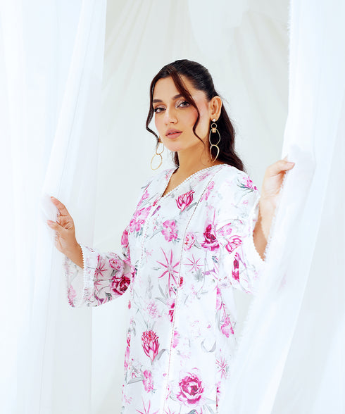 Rosy Oasis - Printed Lawn (PRET) - Stitched 2 Piece